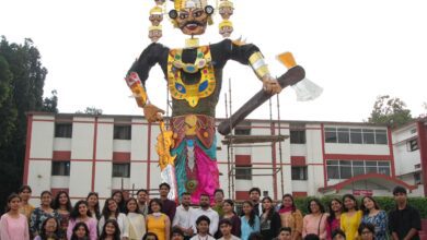 Burning of 32 feet tall Ravana